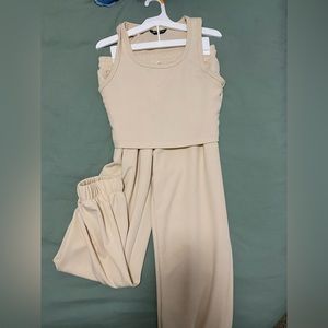 Tan matching pant set- casual